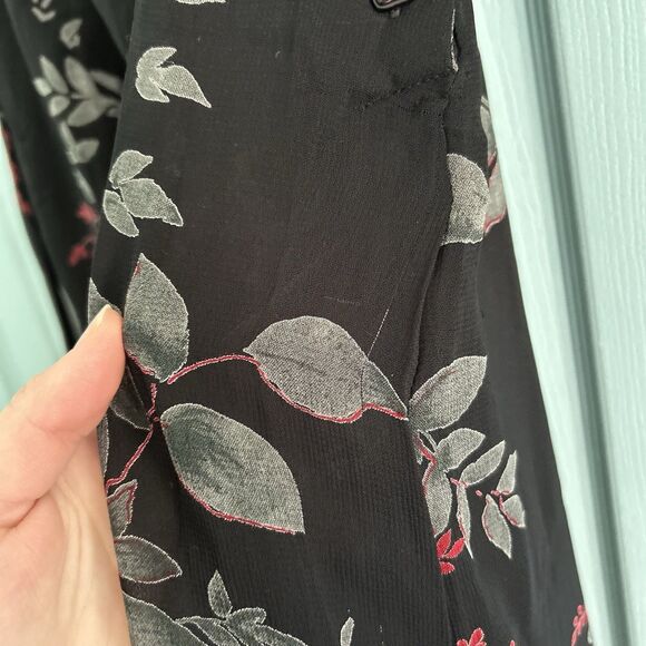 Putumayo Maxi Skirt Medium Dark Romantic Black Leaves Elastic Waist Grunge Fairy - Picture 5 of 13
